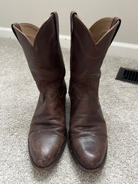 Tecovas Mens Brown Leather Roper Boots Round Toe 11.5